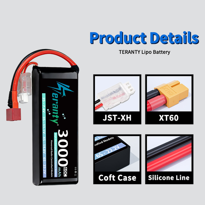 Batería Lipo TERANTY 2S 3000mA - Drone Battery 3S reseña y precio