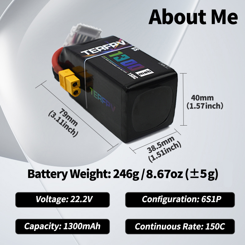 Batería Lipo TERFPV 6S 22.2V 1 - Drone Battery 3S reseña y precio