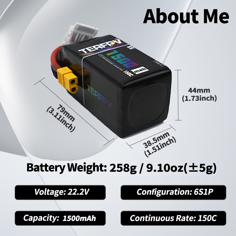 Batería Lipo TERFPV 6S 22.2V 1 - Drone Battery 3S reseña y precio